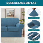 Turquoize 4 Piece Sofa Covers for 3 Cushion Couch Sofa Slipcover Soft Couch - Image 4