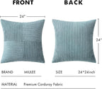 MIULEE Sky Blue Decorative Euro Sham Pillow Covers 24x24 Inch - Image 6