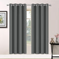 Yakamok Dark Grey Blackout Curtains, Grommet Thermal Insulated Room Darkening by Yakamok