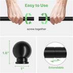Black Curtain Rods for Windows 28 to 60 inch, Adjustable Curtain Rod Set - Image 5