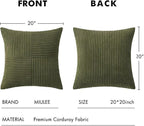 MIULEE Olive Green Decorative Throw Pillow Covers 20x20 Inch - Image 6