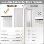 MIULEE Pinch Pleated White Thick Linen Curtains 102 Inches Long 2 Panels - Image 6