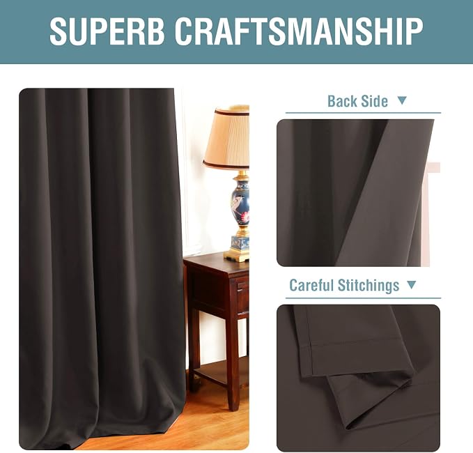 H.VERSAILTEX Blackout Curtains for Bedroom 63 Inches Length Thermal Insulated - Image 3