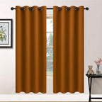 Yakamok Burnt Orange Blackout Curtains-Room Darkening Orange Thermal Insulated by Yakamok