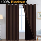 Yakamok 100% Blackout Curtains for Bedroom, 2 Thick Layers Thermal Insulated - Image 2