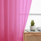 Extra Long Sheer Hot Pink Curtains - Image 5