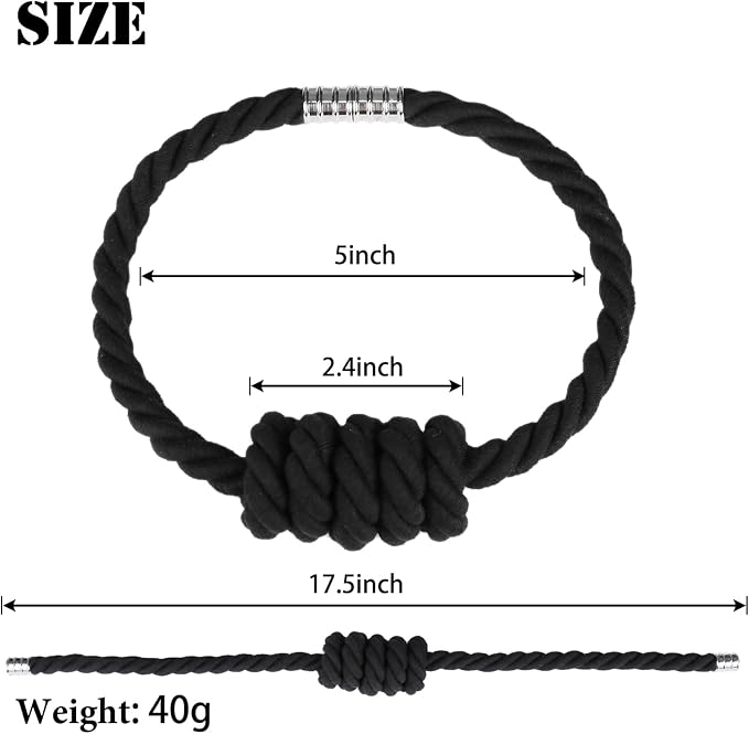 BEL AVENIR Magnetic Cotton Curtain Tiebacks, Decorative Drapery Holdbacks - Image 2
