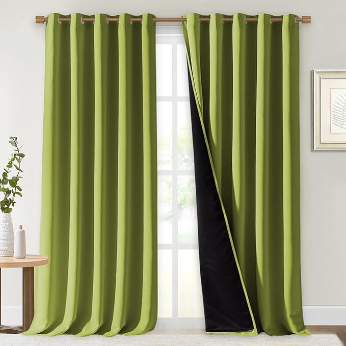 NICETOWN Full Shading Curtains for Windows, Fresh Green, 70 inches W x 95 by NICETOWN