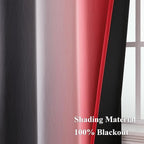 Estelar Textiler Ombre Red and Black Curtains 72 Inch Length 2 panels, Complete - Image 5