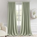 MIULEE Back Tab Sage Green Curtains 102 Inch Long 2 Panels Set - Image 9