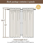 Chyhomenyc White Sheer Curtains 54 Inch Length - Image 4