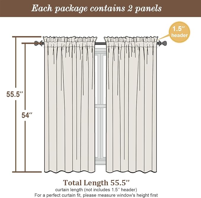 Chyhomenyc Charcoal Grey Sheer Curtains 54 Inch Length - Image 4