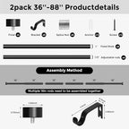 VOIIY 2 Pack Curtain Rods for Windows 48 to 84 Inch, Modern Adjustable Heavy - Image 8