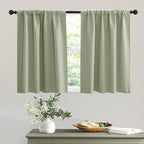 RYB HOME Short Sage Green Blackout Curtains by RYBHOME