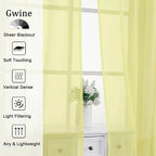 Gwine Sheer Curtains for Living Room 45 inch Length - Image 4