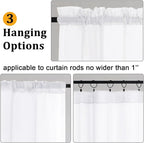 Gwine White Sheer Curtain Tiers 24 Inch Length, Light Filtering Voile Short - Image 5