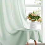 HOMEIDEAS Non-See-Through Sage Green Privacy Sheer Curtains, 30 X 24 Inches - Image 6