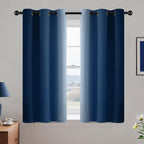 Yakamok Blue and Greyish White Ombre Curtains, Room Darkening Gradient Color by Yakamok