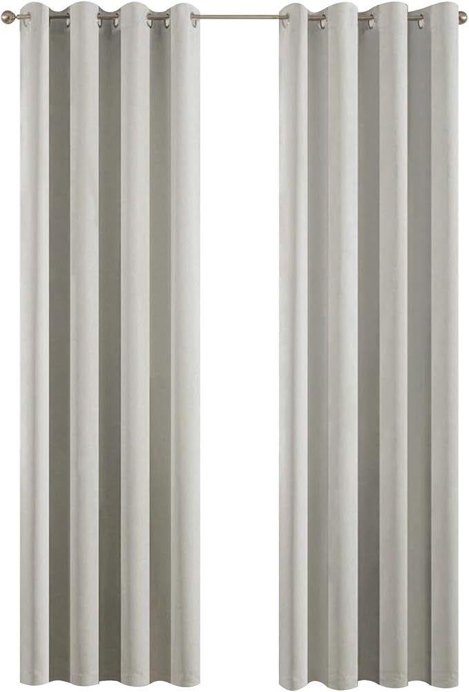 Yakamok Light Beige Curtains for Bedroom, Thermal Insulated Room Darkening by Yakamok