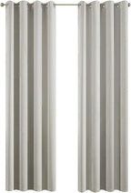 Yakamok Light Beige Curtains for Bedroom, Thermal Insulated Room Darkening by Yakamok