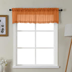 Gwine Burnt Orange Valances for Windows, Small Light Filtering Rod Pocket Cafe by Gwine
