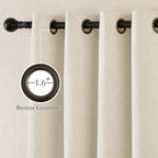 NICETOWN Thick Linen 100% Blackout Bedroom Curtains 108 inches Long, Bronze - Image 2