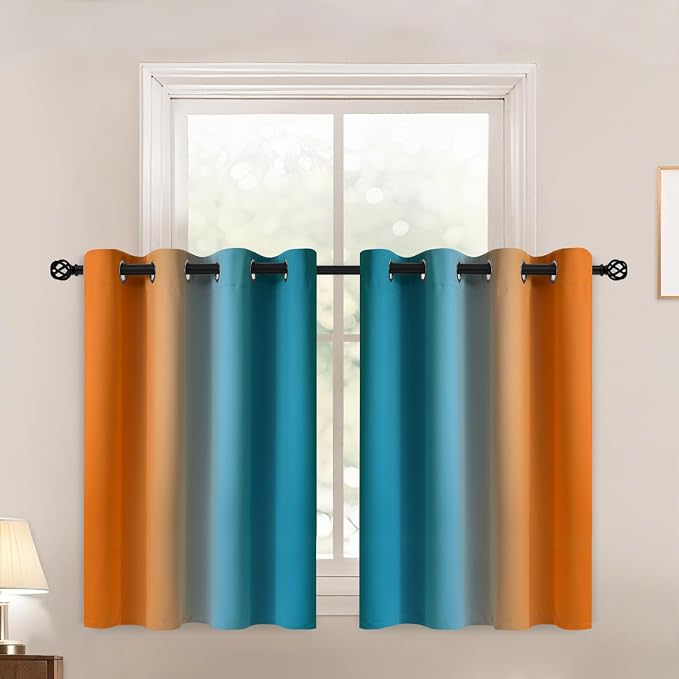 Yakamok Ombre Orange and Blue Curtains by Yakamok
