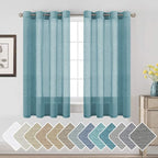 H.VERSAILTEX Linen Curtains Nickel Grommet Natural Linen Semi-Sheer Curtains 2 by HVERSAILTEX