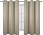 LEMOMO Beige Blackout Curtains 34 x 54 Inch Length/Set of 2 Curtain - Image 2