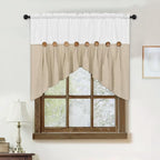 FRAMICS Farmhouse Swag Curtain, Boho Cotton Linen Valance Curtain, Rustic - Image 3