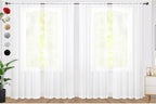 SpaceDresser Sheer White Curtains 4 Panels Rod Pocket Semi-Sheer Curtain 84 by SpaceDresser