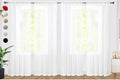 SpaceDresser Sheer White Curtains 4 Panels Rod Pocket Semi-Sheer Curtain 72 by SpaceDresser