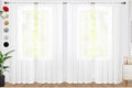 SpaceDresser Sheer White Curtains 4 Panels Rod Pocket Semi-Sheer Curtain 54 by SpaceDresser