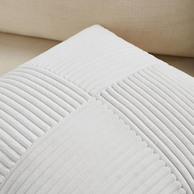 Fancy Homi 2 Packs Pure White Decorative Throw Pillow Covers 20x20 Inch - Image 3