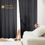 HOMEIDEAS Halloween Non-See-Through Black Privacy Sheer Curtains, 52 X 45 - Image 2