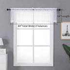 Aiyufneg White Sheer Window Valance Curtains, Light Filtering Kitchen Valances - Image 7