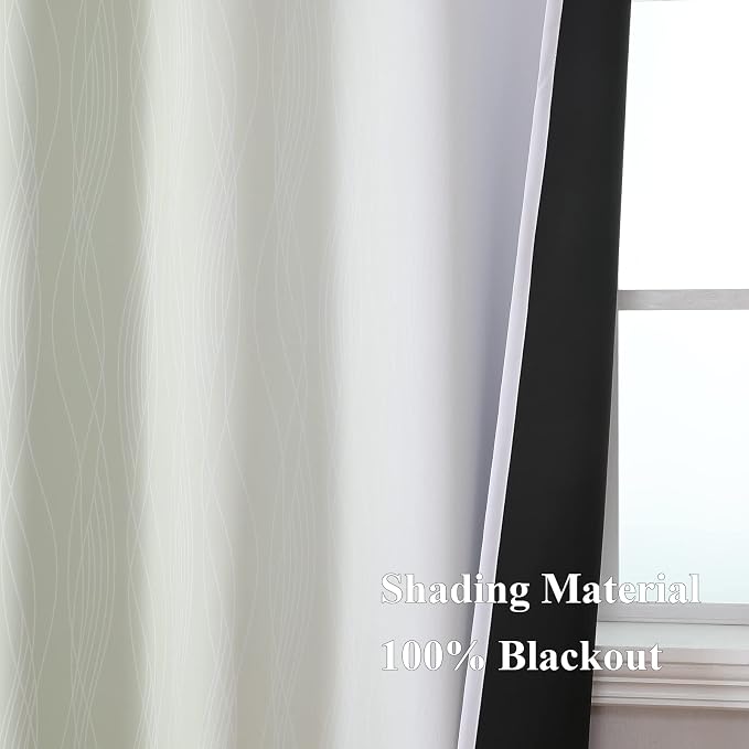 Estelar Textiler Sage and Greyish White Ombre Blackout Curtains 72 Inches Length - Image 5