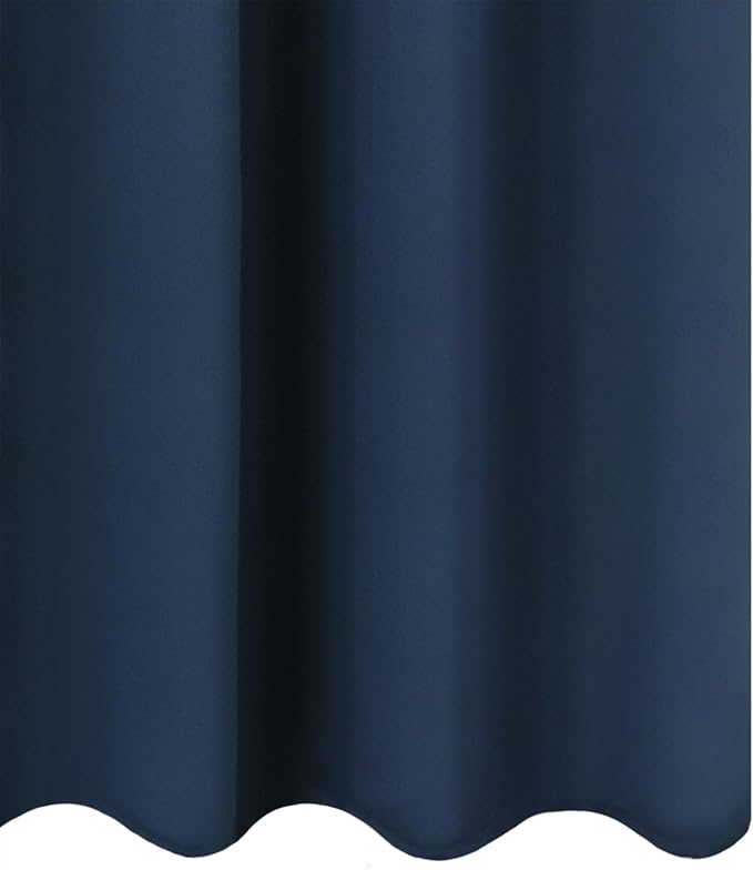 LEMOMO Blackout Curtains 66 x 54 Inch Long Navy Blue Curtains Set of 2 Panels - Image 8