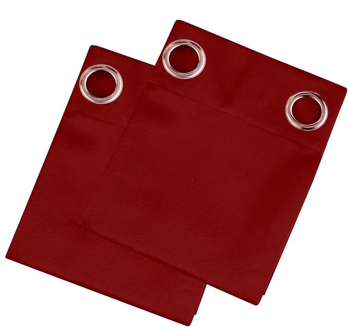LEMOMO Blackout Curtains 66 x 54 Inch Long Red Curtains Set of 2 Panels Room - Image 9