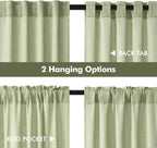 MIULEE Sage Green Kitchen Curtains 30 Inch Length 2 Panels, Soft Thick Linen - Image 5