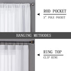 Tollpiz Short Sheer Tier Curtains Linen Textured Half Kitchen Curtain Sheers - Image 5