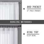 Tollpiz Short Sheer Curtains Living Room Linen Textured Curtain Sheers Light - Image 5