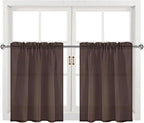 DWCN Brown Sheer Curtains for Kitchen Windows - Image 9