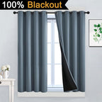 Yakamok 100% Blackout Lined Panels, Room Darkening Thermal Insulated Blackout - Image 2