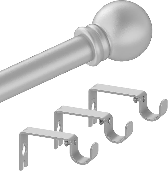 Silver Curtain Rods for Bedroom by Authandis