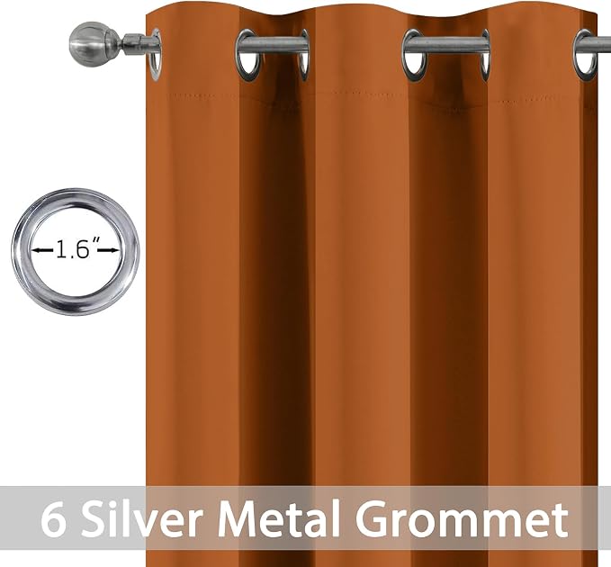 Yakamok Blackout Curtains for Bedroom, Thermal Insulated Blackout Grommet Top - Image 2