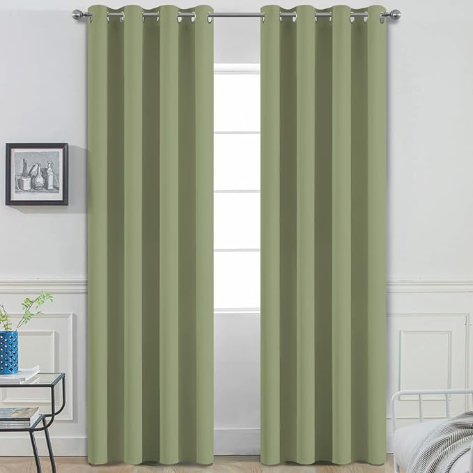 Yakamok Blackout Curtains for Bedroom, Thermal Insulated Blackout Grommet Top by Yakamok