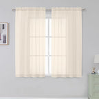 Aiyufeng Cream Sheer Curtains 54 Inch Length 2 Panels Set by Aiyufeng