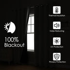 ChrisDowa White 100% Blackout Curtains 102 inch Long - Image 2
