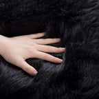 ORINOVA Black Shag Faux Fur 4x6 Area Rugs - Image 8